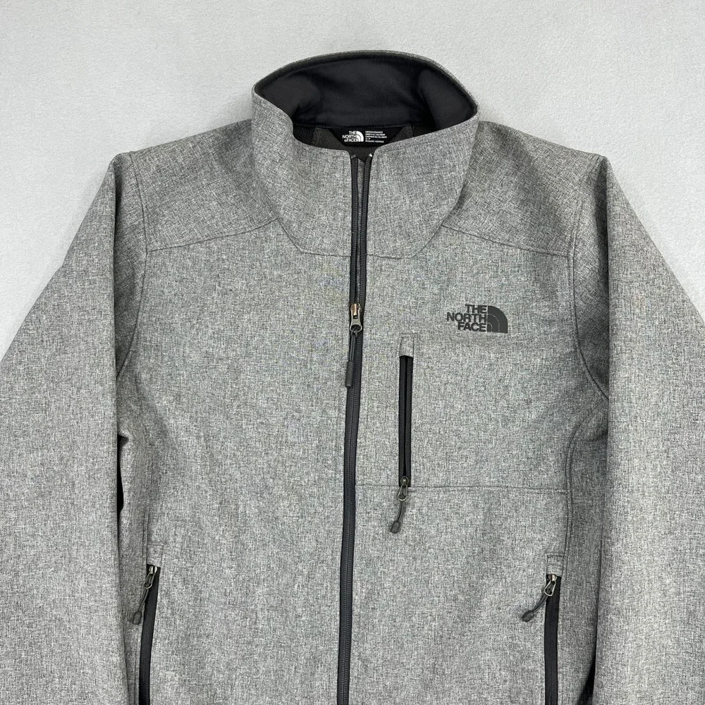 The North Face Mens Windwall Softshell Jacket Grey Heather Full‎ Zip Small